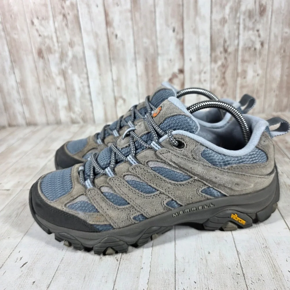Merrell Moab 2 Vent Hiking Shoes Womens Granite Blue Suede Mesh Vibram Low Top
